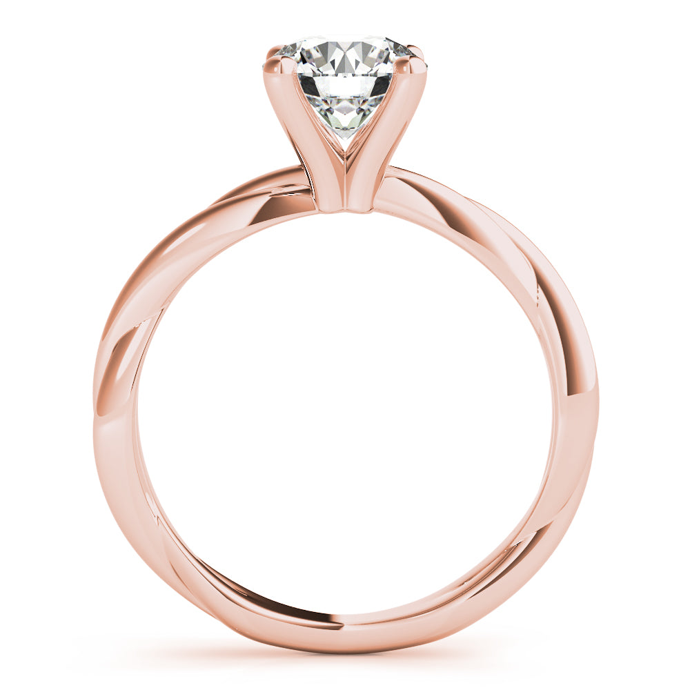 Twisted Vine Round Diamond Solitaire Engagement Ring-VIRABYANI